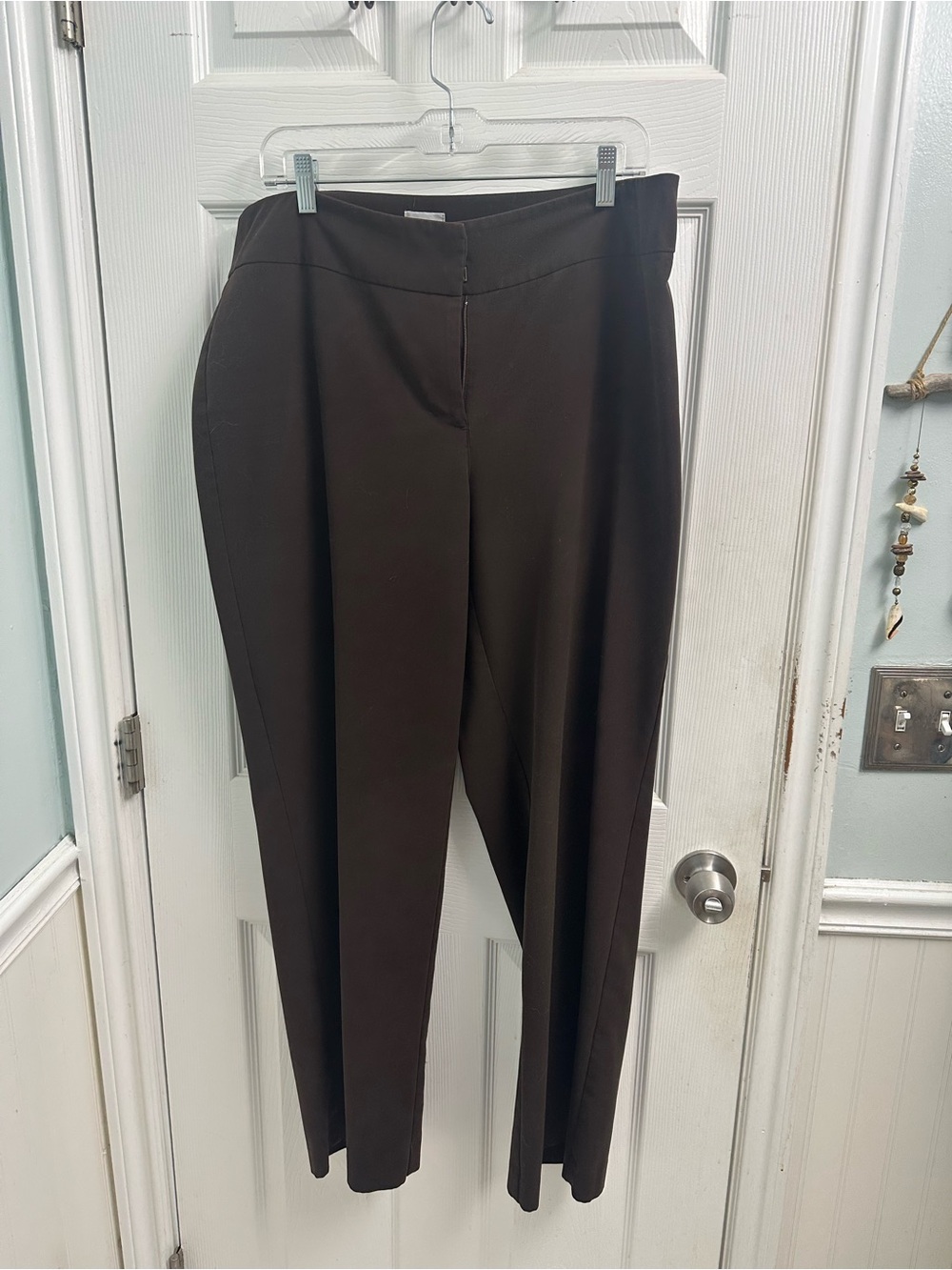 Chico’s Classic Straight-Leg Women's Pants in Dark Brown